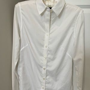Banana Republic White Fitted Button Down Top, Size 2